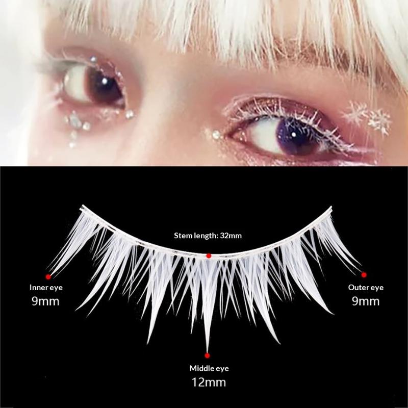 Eyelash Extension Look - 3 أزواج من الرموش البيضاء للكوسبلاي،
