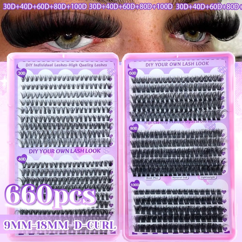رموش صناعية بطول 9-18 مم، تصمي - مراجعة Eyelash Extension Look وسعره