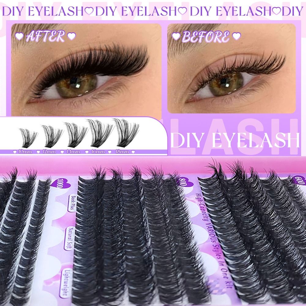 رموش صناعية بطول 9-18 مم، تصمي - مراجعة Eyelash Extension Look وسعره