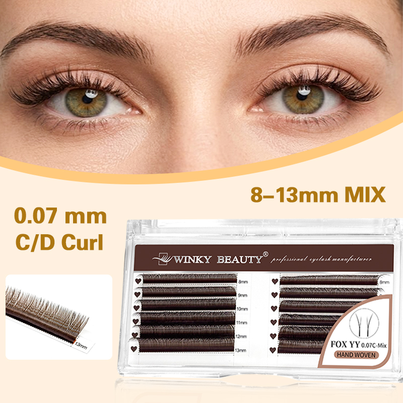 رموش وينكي بيوتي براون فوكس Yy - مراجعة Eyelash Extension Y Shape وسعره