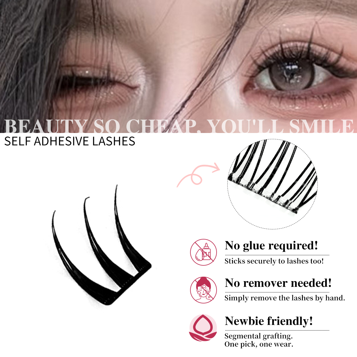 مجموعات الرموش غير الغراء سلسل - مراجعة Eyelash Extension Menu وسعره