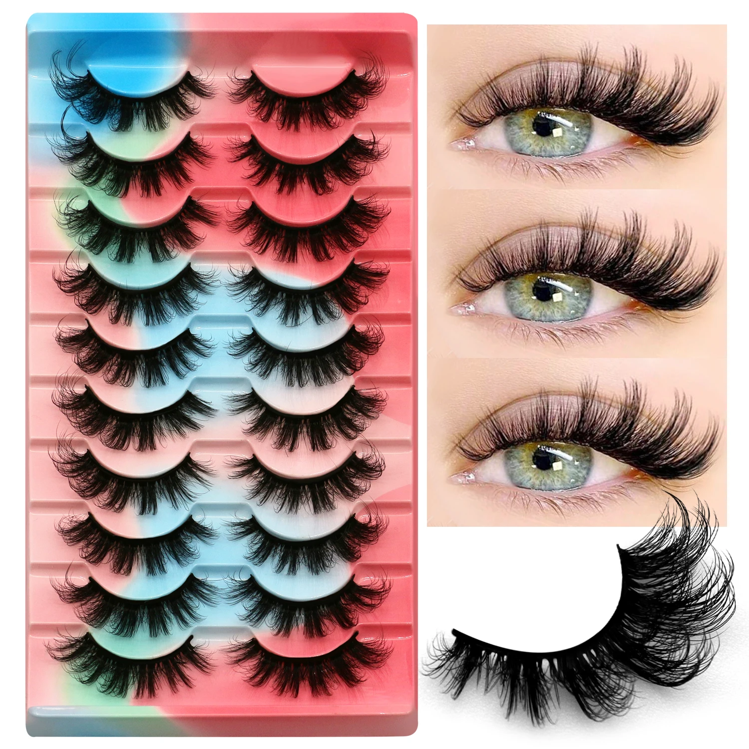 Lasvirey رقيق الرموش الطبيعية  - مراجعة Eyelash Extension Cat Eye Wispy وسعره