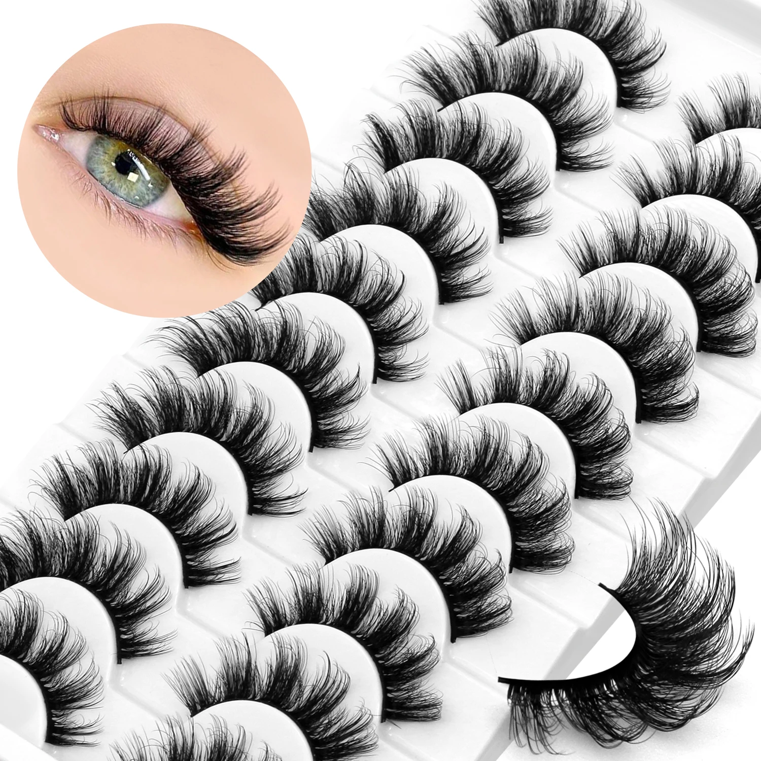Lasvirey رقيق الرموش الطبيعية  - مراجعة Eyelash Extension Cat Eye Wispy وسعره