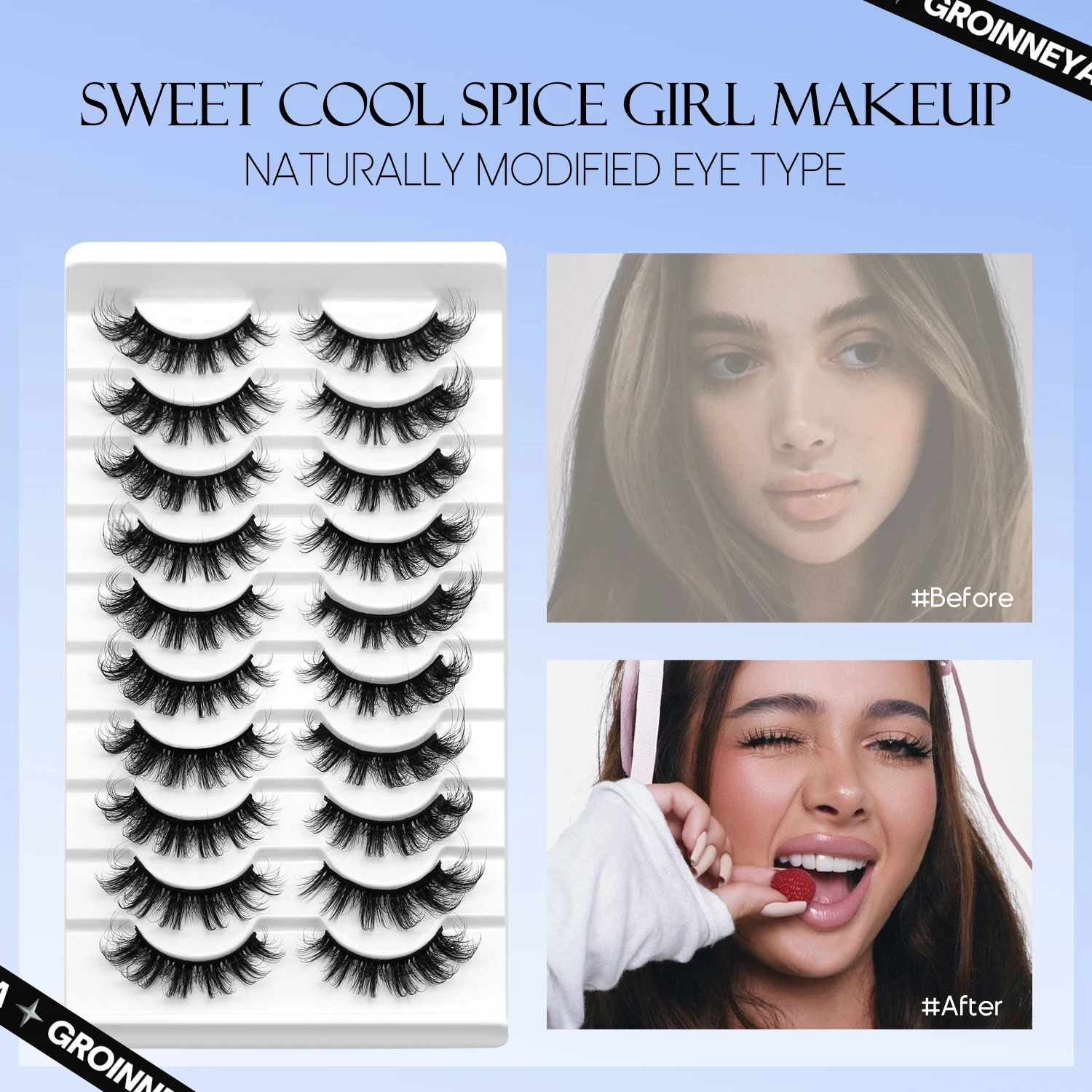 Lasvirey رقيق الرموش الطبيعية  - مراجعة Eyelash Extension Cat Eye Wispy وسعره