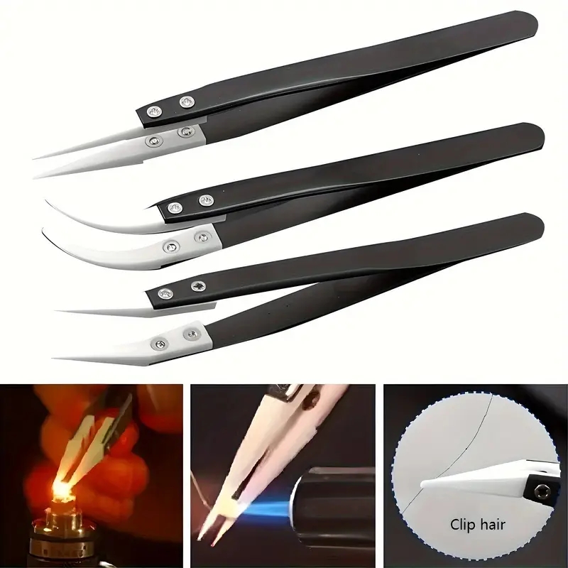 ملاقط سيراميك مضادة للكهرباء ا - مراجعة Isolation Tweezer Curved وسعره
